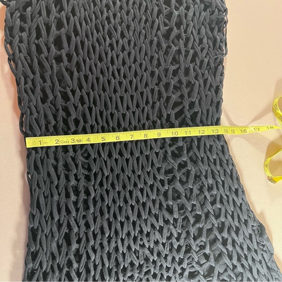 All Saints Strummer Dress Ebony‎ Open Knit Crochet Sleeveless Unlined Med/Lg NWT - Picture 6 of 16